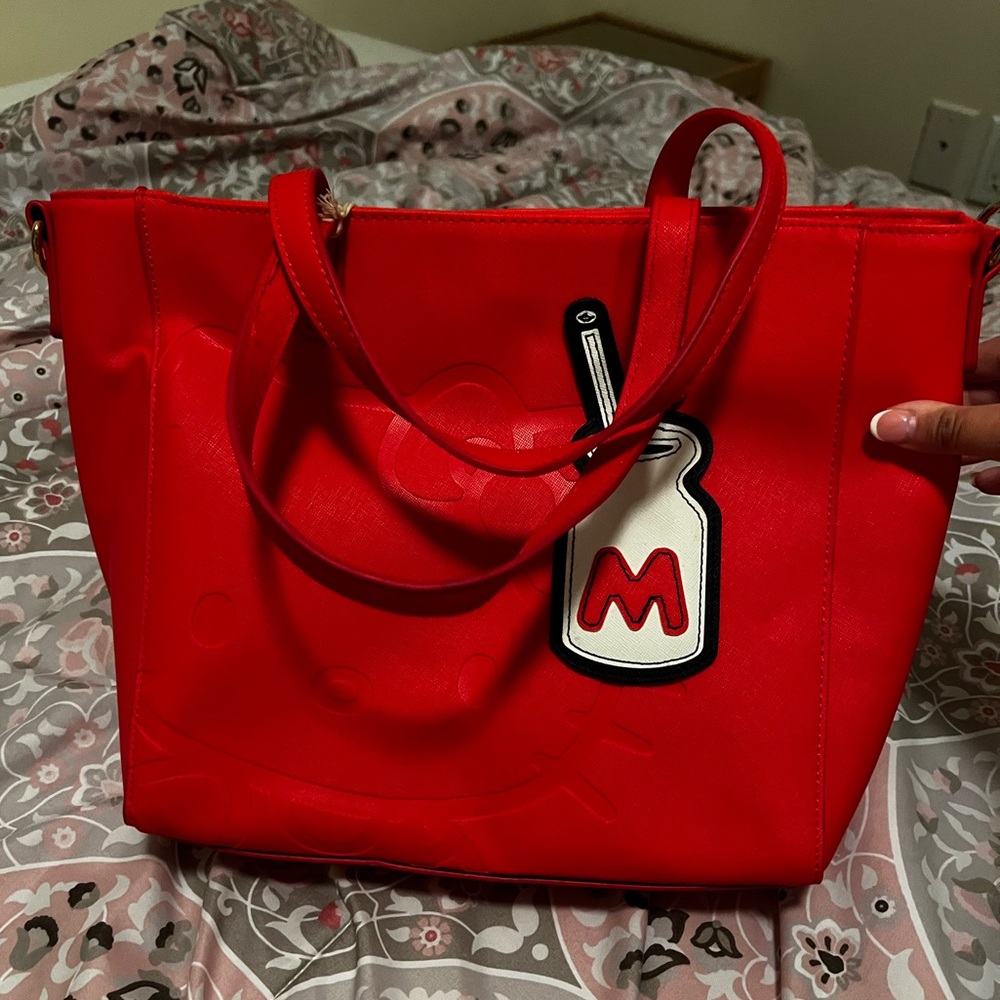 New with Tags- Loungefly x Hello Kitty Red Debossed Tote Bag